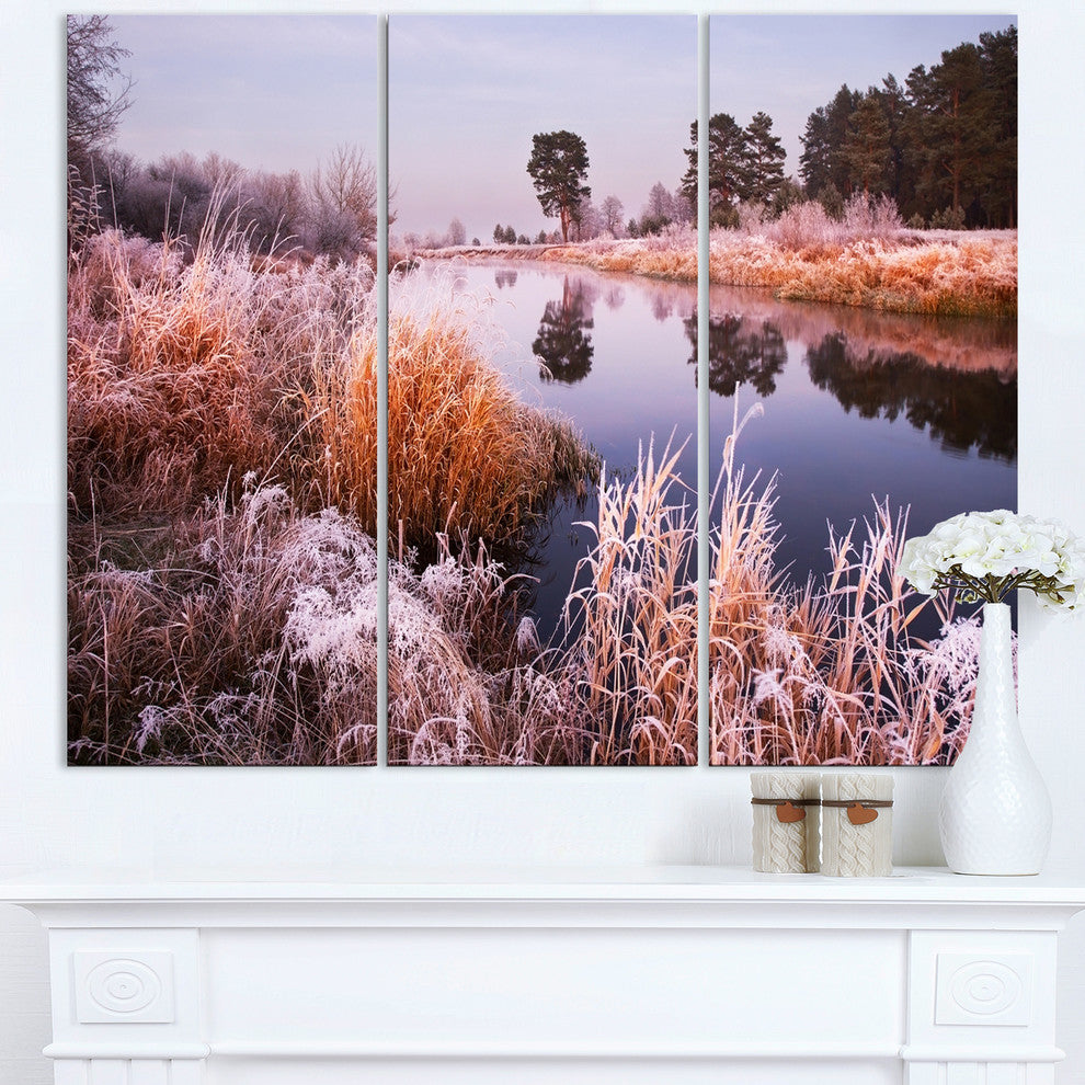 "Fairy Autumn Dawn Panorama" Metal Wall Art, 3 Panels, 36"x28"