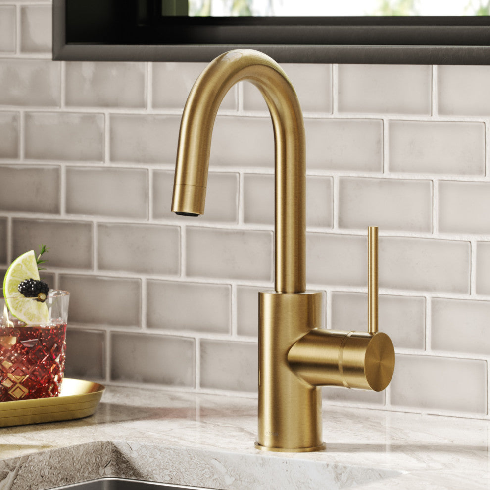 Oletto 1-Hole Kitchen Bar Faucet, Spot Free Bronze