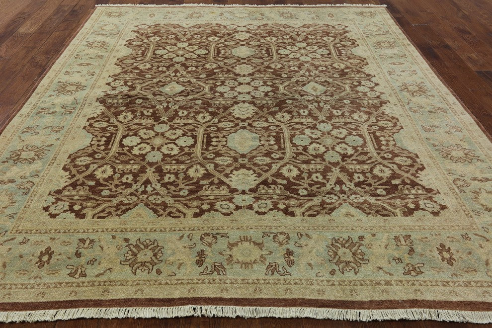 Heriz Serapi Style Chobi Brown Hand-Knotted Wool Rug, 8'x10'