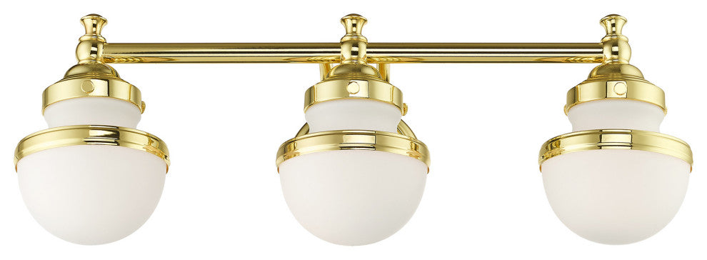 Livex Lighting Oldwick 3 Light Polished Brass Vanity Sconce