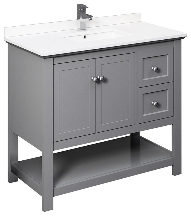 Fresca Manchester 40" Gray Cabinet With Top and Sink