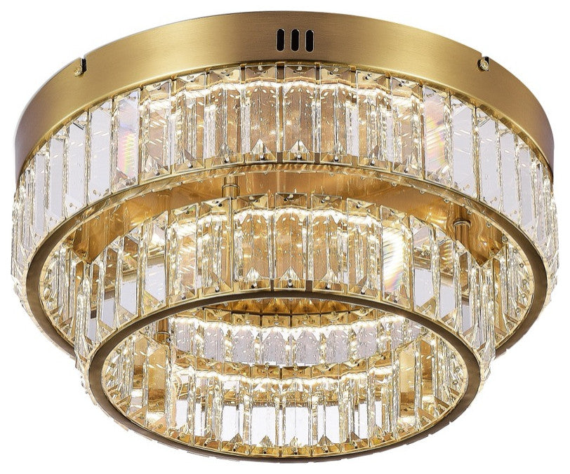 Stella Double Tier LED Flushmount Brushed Brass