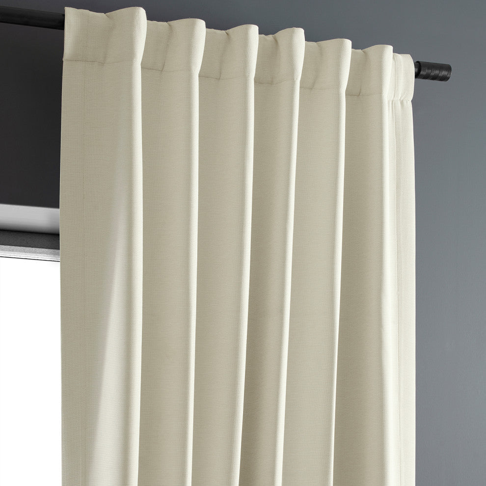 Cottage White Bellino Blackout Room Darkening Curtain Single Panel, 50"x108"