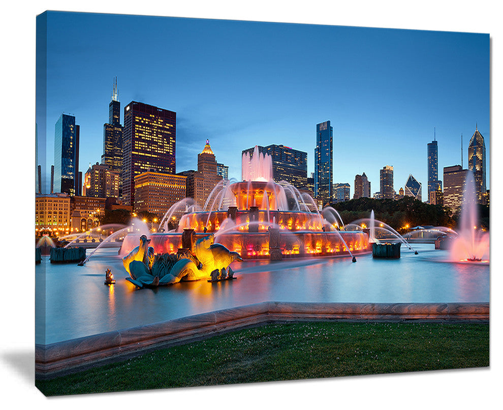 "Colorful Buckingham Fountain" Canvas Print40"x30"