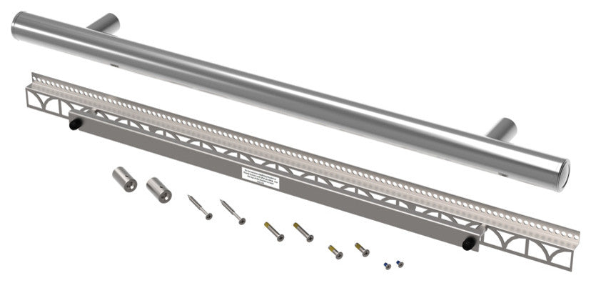 TileWare Victoria Series Straight Grab Bar Traditional, Polished Chrome, 18"