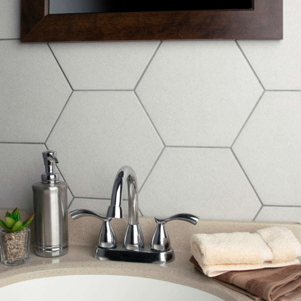 Vintage Hex Blanco Porcelain Floor and Wall Tile