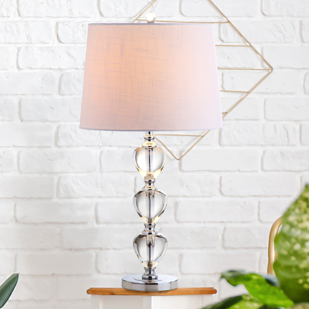 Cole 27" Crystal Table Lamp, Chrome