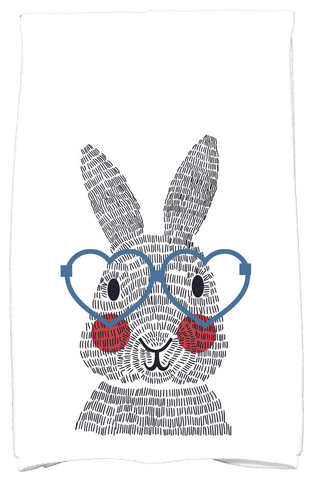 What's Up Bunny?, Holiday Animal Print Hand Towel, Blue