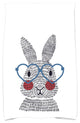 What's Up Bunny?, Holiday Animal Print Hand Towel, Blue