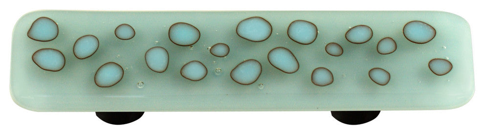 Art Glass Rectangle Reactive Pull, Alum Post, Reactive Clear Powder Blue