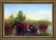 Jerome B. Thompson Gathering Waterlilies  Framed Premium Canvas Print, 18"x27"
