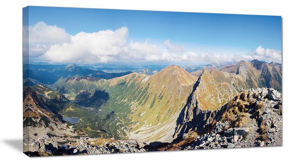 "Ostry Rohac And Volovec At Tatras" Landscape Wall Wall Art, 1 Panel, 60"x28"