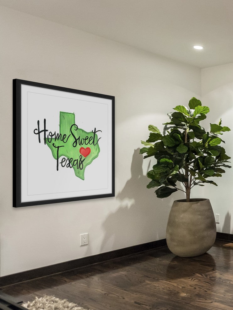 "Home Sweet Texas" Framed Painting Print, 12x12