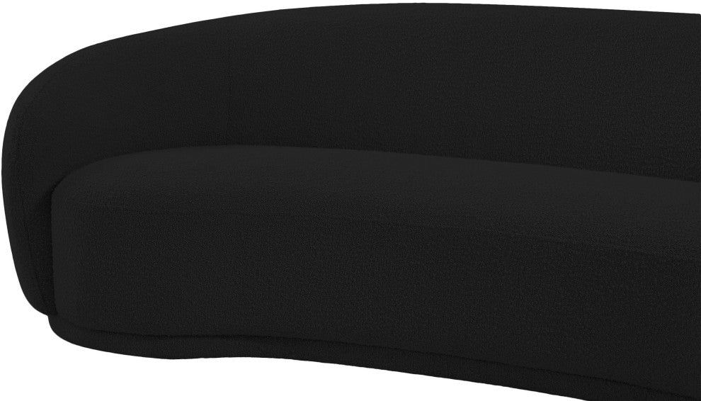 Hyde Boucle Fabric Upholstered, Black, Sofa