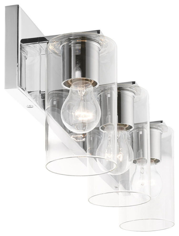 Livex Lighting Zurich 3 Light Polished Chrome Vanity Sconce