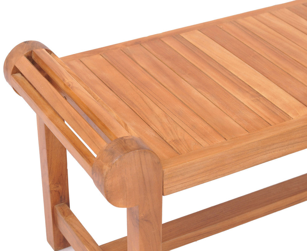 Teak Wood Lutyens Outdoor Patio Backless Bench made from A-Grade Teak Wood