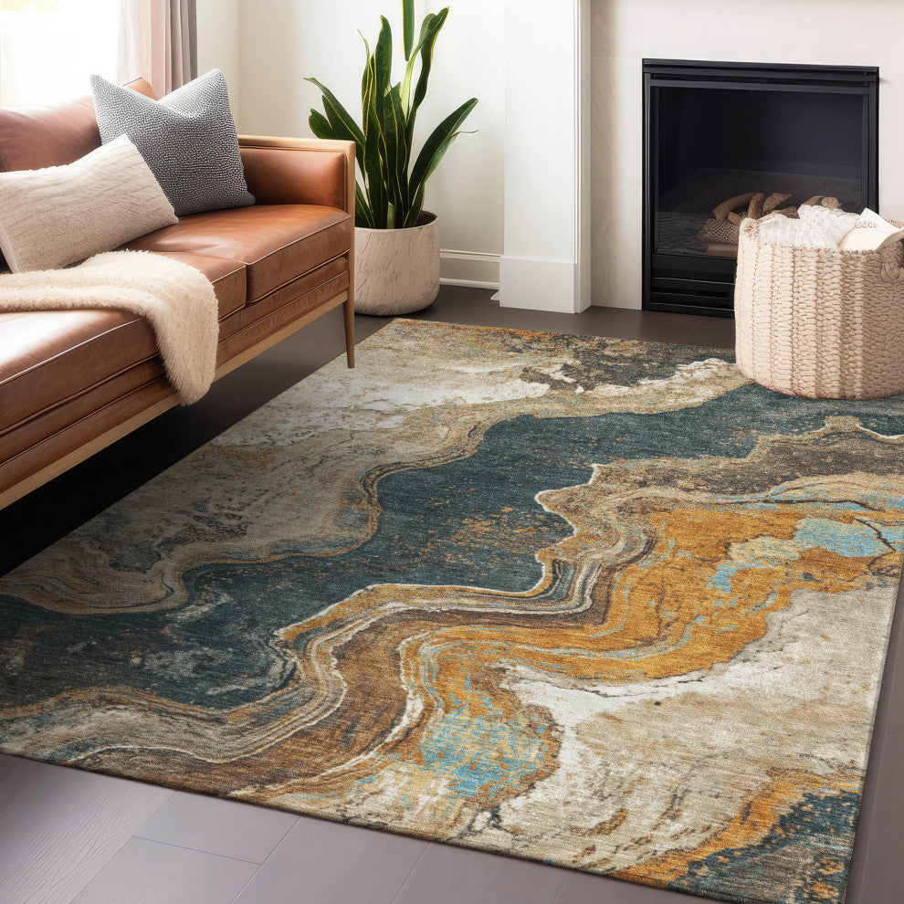 Machine Washable Indoor/Outdoor Chantille ACN1907 Wheat 8' x 10' Rug