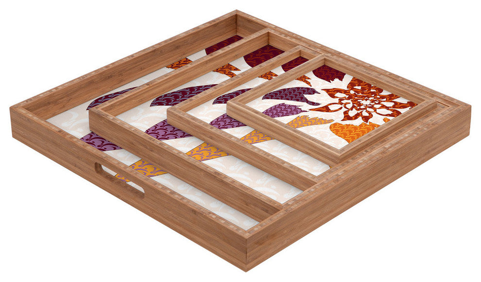 Deny Designs Karen Harris Constance In Orange Blossom Square Tray