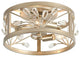 Daisy 3-Light Brushed Champagne Silver Metal Cage Drum Flush Mount