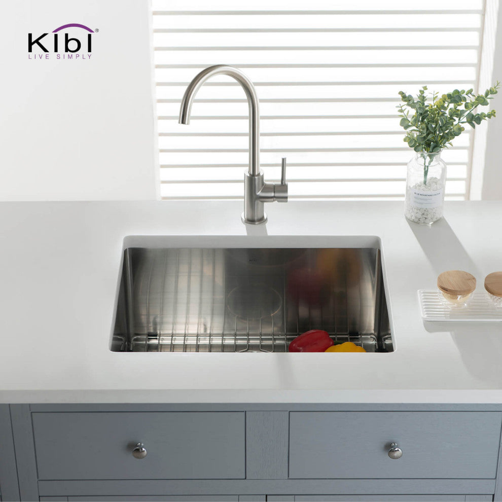 KIBI Handcrafted Undermount Single Bowl 16 gauge Stainless Steel Kitchen Sink, 2