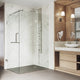 VIGO Pacifica 46"D x 34"W x 73"H Frameless Hinged Shower Enclosure, Brushed Nickel, Without Base