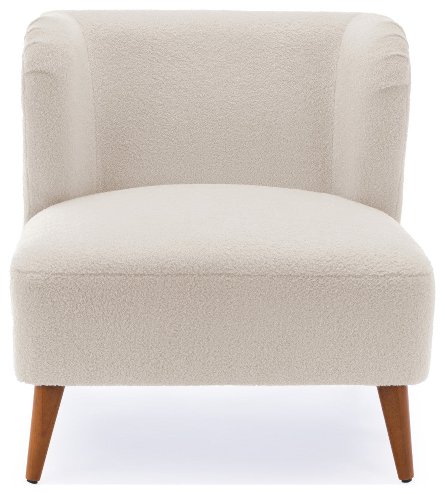 Vesper Boucle Accent Chair, Milky White