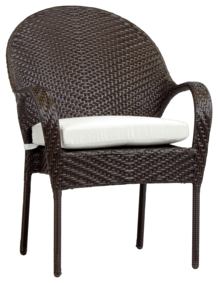 Bahia Chocolate Bistro Dining Arm Chair, Husk Texture Birch