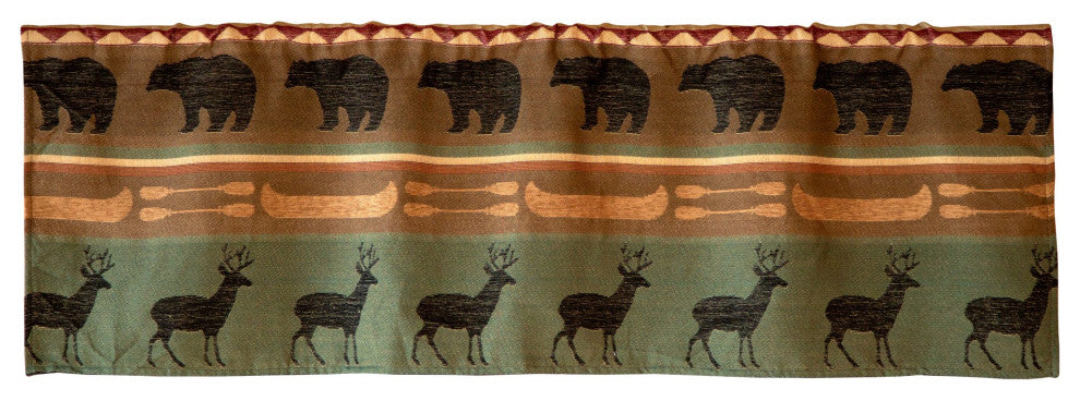 Skagit River Rustic Cabin Window Valance 54" x 18"