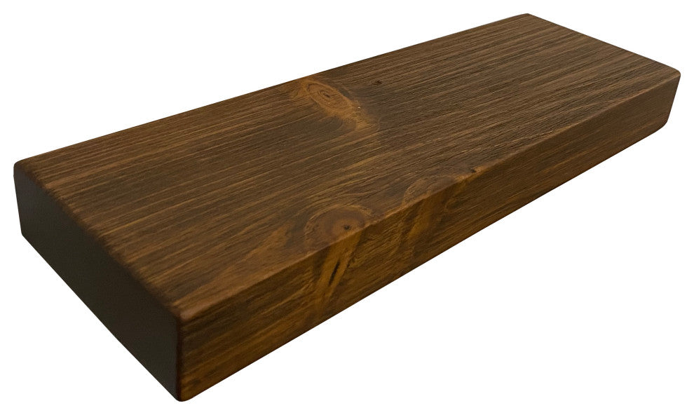 Rustic, Floating Shelf, 2" Thick x 6" Deep, Mountable, Medium Brown, 36