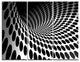 "Waves and Circles Black n? White" Art Canvas Print, 3 Panels, 36"x28"