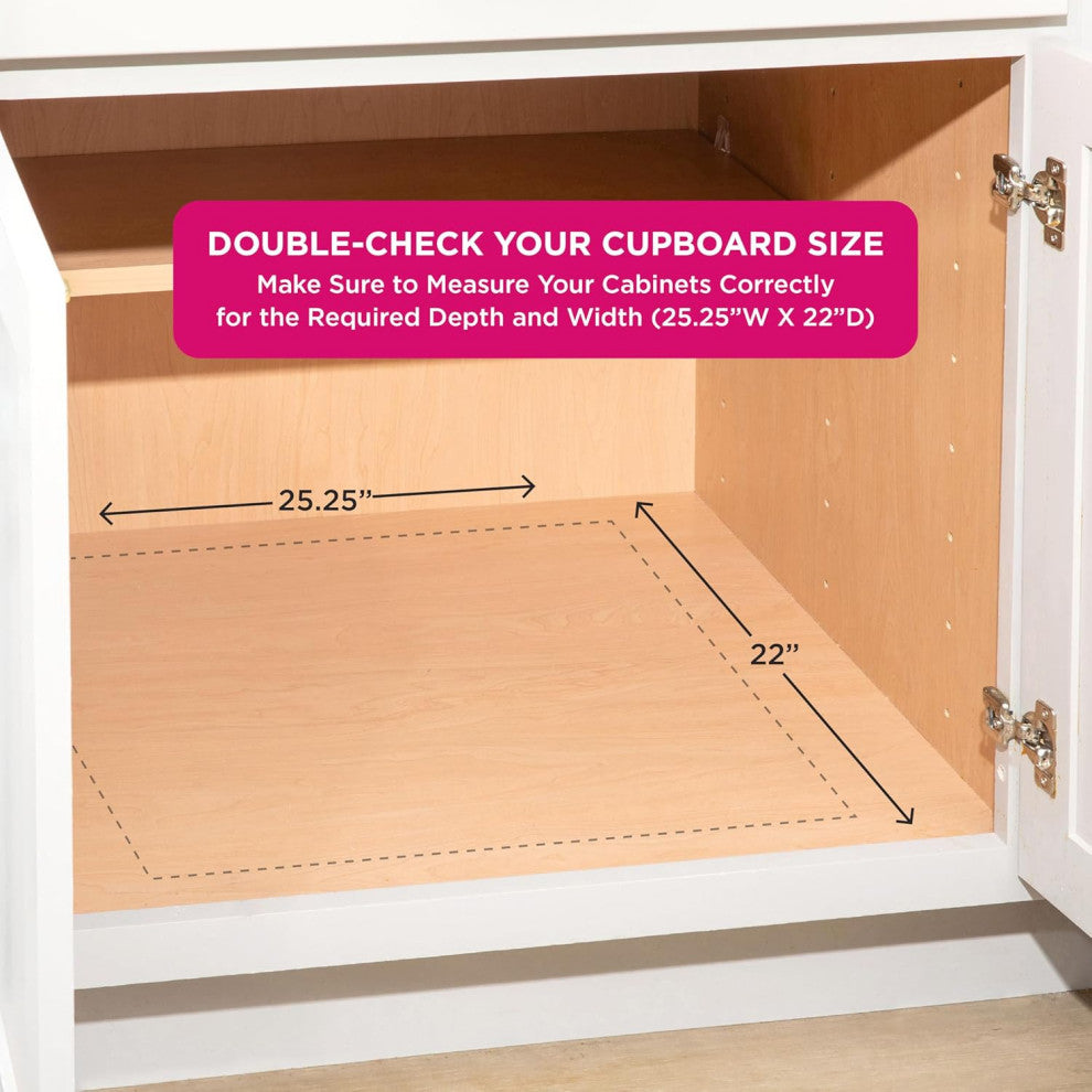 TARTO Heavy-Duty Pull Out Cabinet Organizer - Pantry Drawer Slide Out Caddy, 24"x21"
