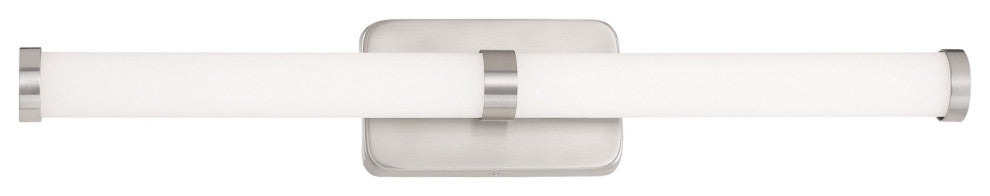 Loupe LED Vanity Light, Brushed Nickel With Etched Acid Inside White