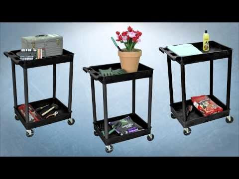 Luxor 2-Shelf Black Tub Cart
