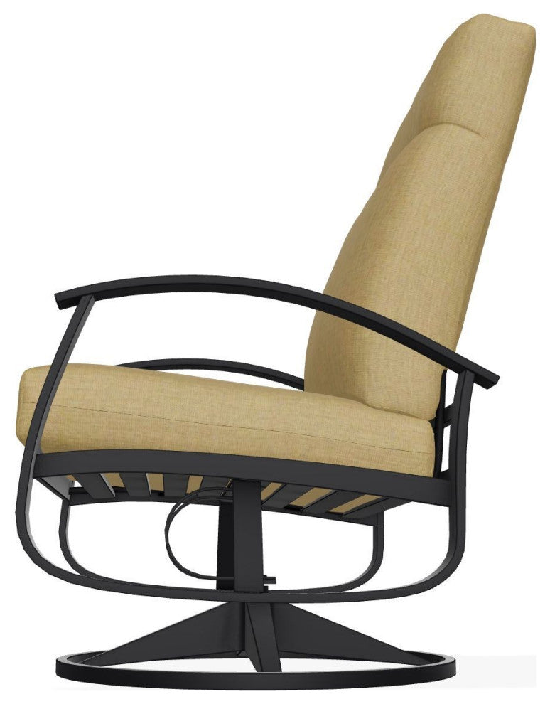 Belle Isle Cushion Deep Seat Outdoor Swivel Rocker, Stucco/Black