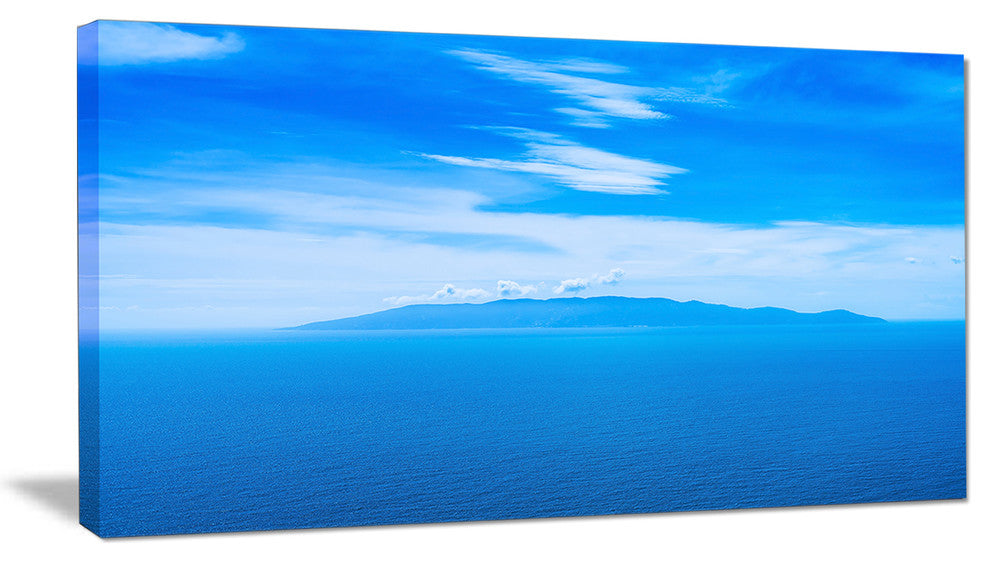 "Giglio Island Aerial View From Argentario" Seashore Wall Art, 1 Panel, 60"x28"