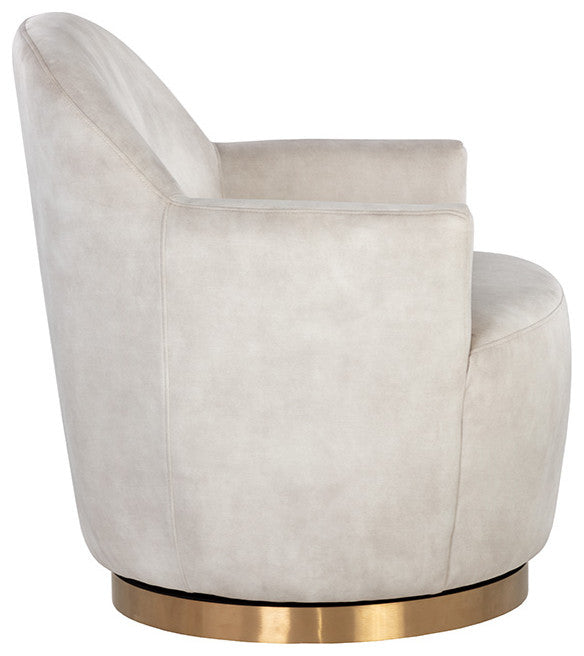 Casey Swivel Lounge Chair Nono Cream, Cream