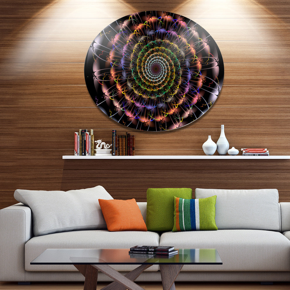 Multicolor Abstract Spiral Flower, Abstract Round Metal Wall Art, 23"