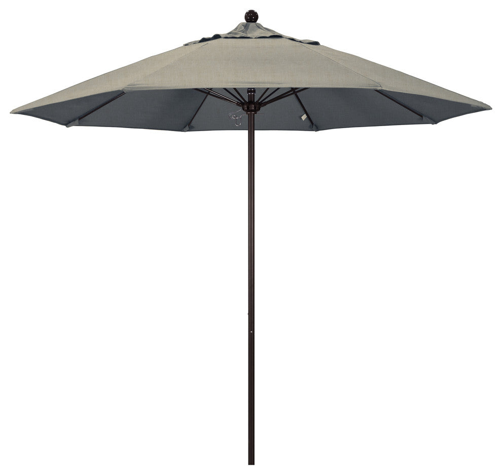 9' Fiberglass Umbrella Pulley Open Bronze, Sunbrella, Spectrum Dove