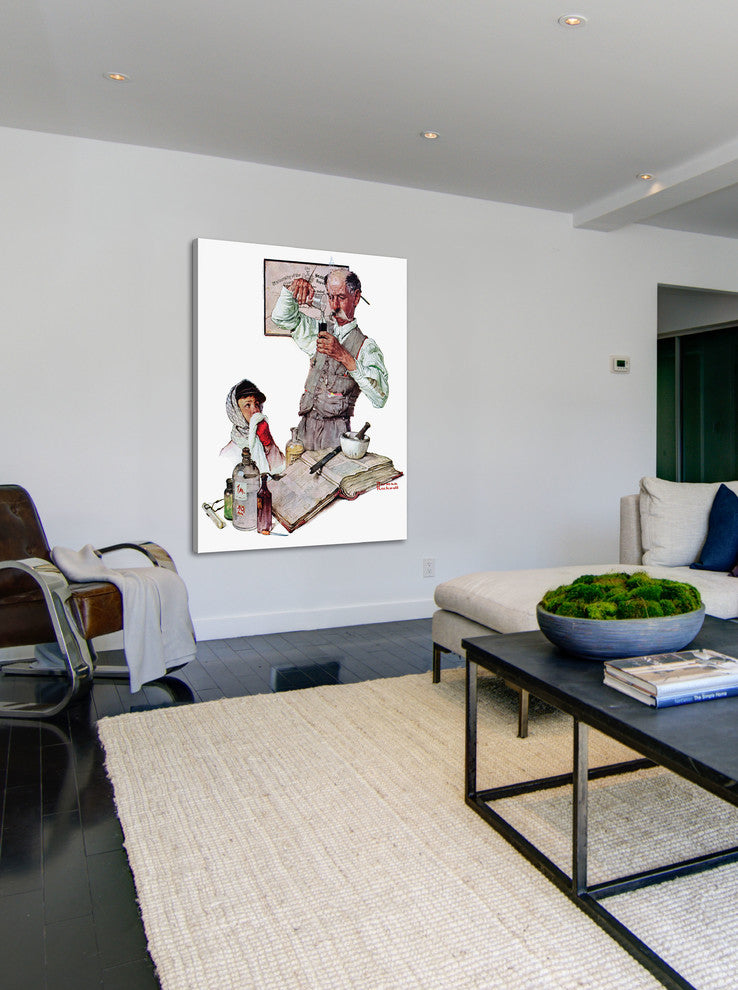 "Pharmacist" Painting Print on Canvas by Norman Rockwell