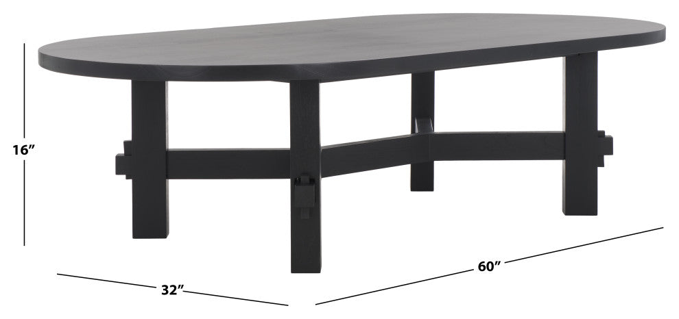 Safavieh Couture Tabytha Elm Wood Coffee Table, Black