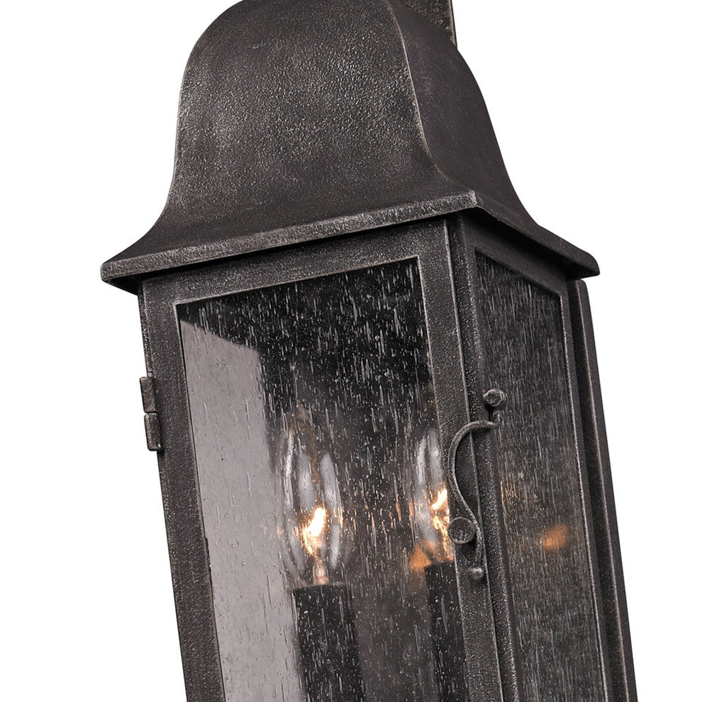 Larchmont, Outdoor Wall Lantern, Small - 6", Clear Seeded Glass - Incandescent L