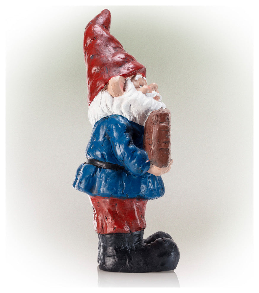 Alpine Welcome Sign Gnome Statue with Timer, 22"