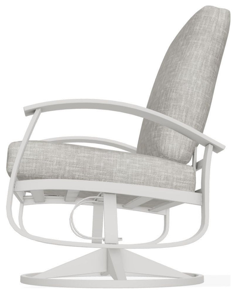 Belle Isle Cushion Outdoor Swivel Rocker, Hither Pewter/Snow