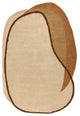 Greenwich Abstract Wool Area Rug, Beige 6'x9'Shaped