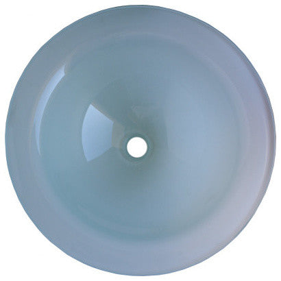 Above Counter Glass Vessel Basin - Frosted Green