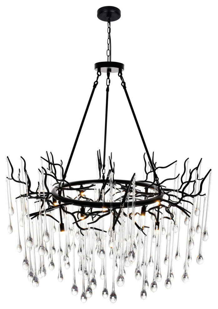 Anita 12 Light Chandelier With Black Finish
