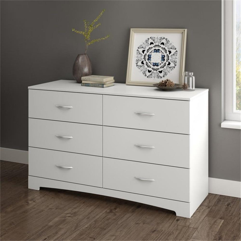 South Shore Maddox 6 Drawer Dresser in Pure White Finish