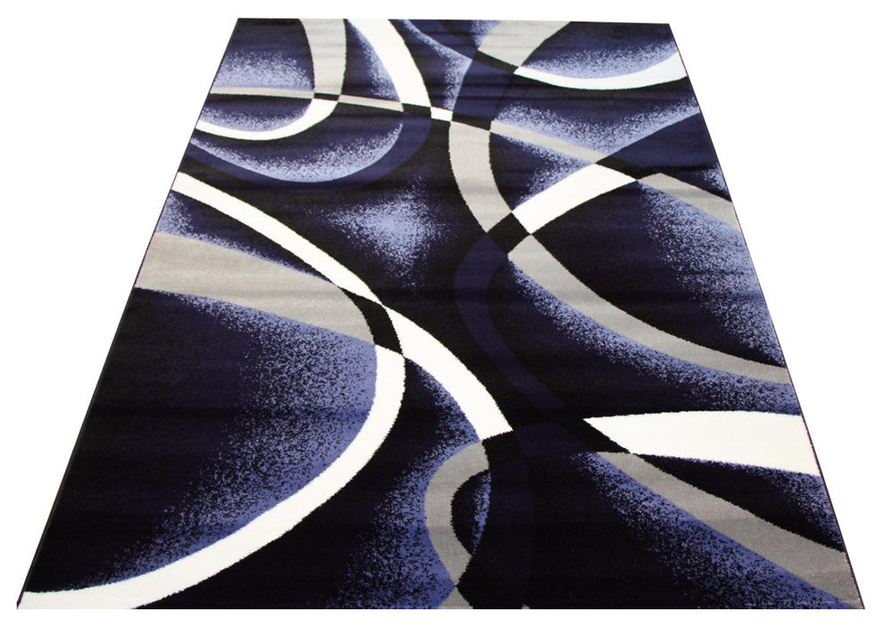 Luxe Weavers Abstract Modern Area Rug, Navy, 2'x3'4"