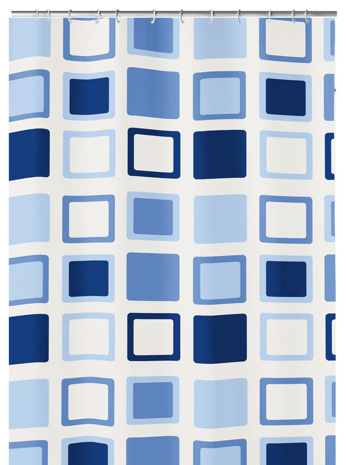 PVC Free Shower Curtain, Clipper, Azure Blue
