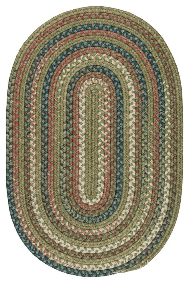 Colonial Mills Cedar Cove CV69 Olive Traditional Area Rug, Oval 3'x5'